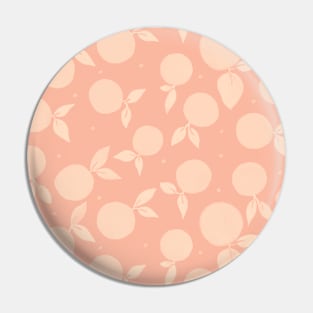 Tangerine pattern - cream and coral Pin