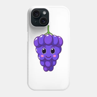 Cute Kawaii Grape, Cartoon Ripe Berries Phone Case