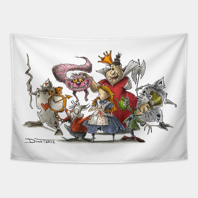 Alice in Wonderland Tapestry by DinoTomic