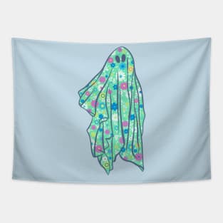 Groovy Ghost Retro Floral Tapestry