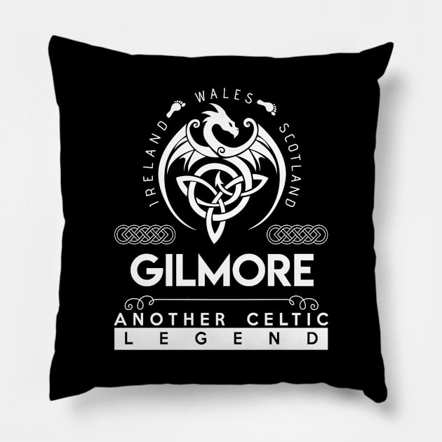 Gilmore Name T Shirt - Another Celtic Legend Gilmore Dragon Gift Item Pillow by harpermargy8920