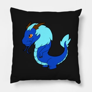 Indigo Chinese Dragon Pillow