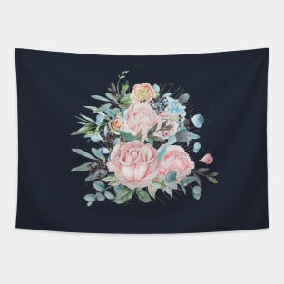 Rose and Hydrangea Bouquet Tapestry