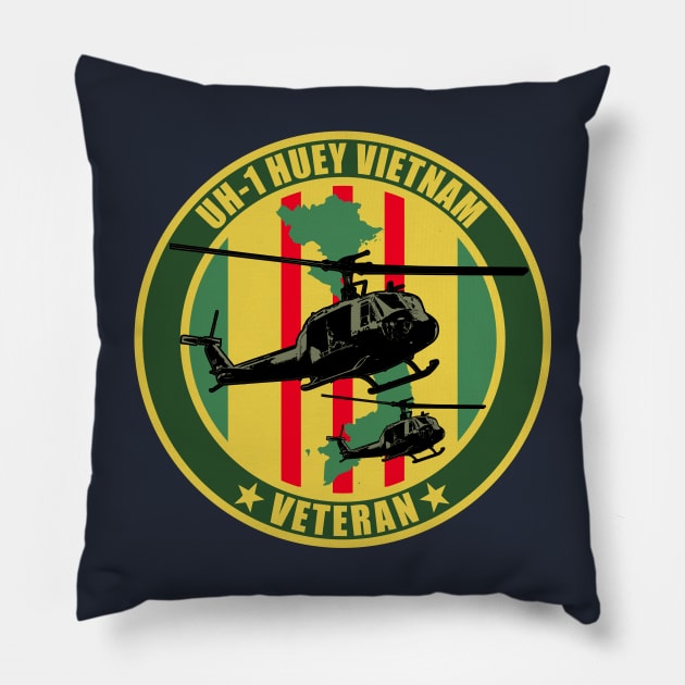 UH-1 Huey Vietnam Veteran Pillow by TCP