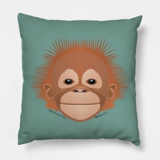 Baby Orangutan Face Pillow