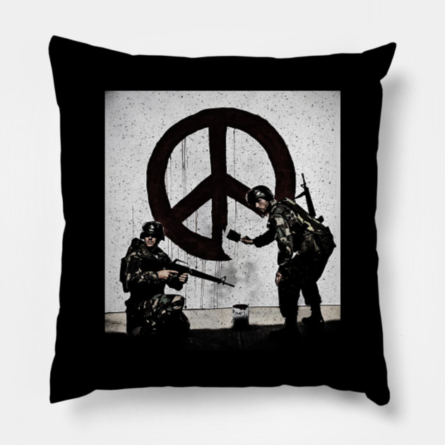 Peace Soldiers Painting Graffiti Banksy Stencil Street Art Peace
