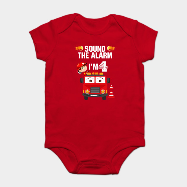 Birthday Boy Shirt For 4 Year Old 4th Birthday Sound The Alarm Gift Ideas Onesie Teepublic
