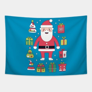 Pop Art Santa: A Colorful and Cheerful Christmas Illustration Tapestry