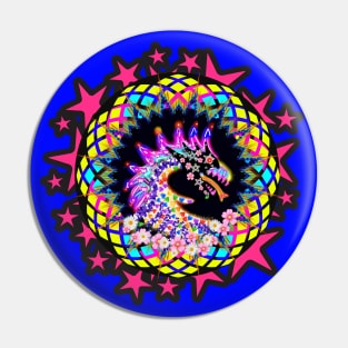 Pink Star Dragon Flower of Life Sacred Geometry Graphic Pin