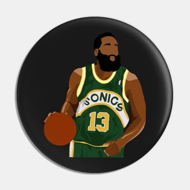 James Harden in Seattle SuperSonics Jersey Pin by ActualFactual