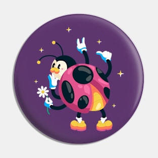 Ladybug Cartoon Funny Pin