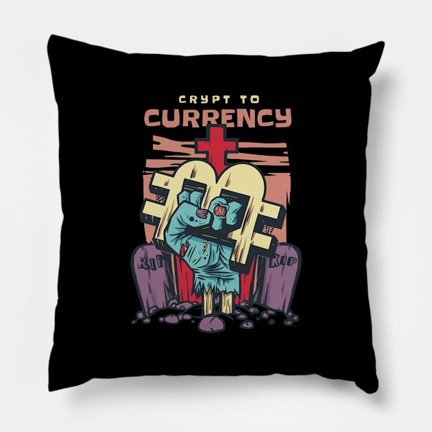 Crypt to Currency Pillow by Safdesignx