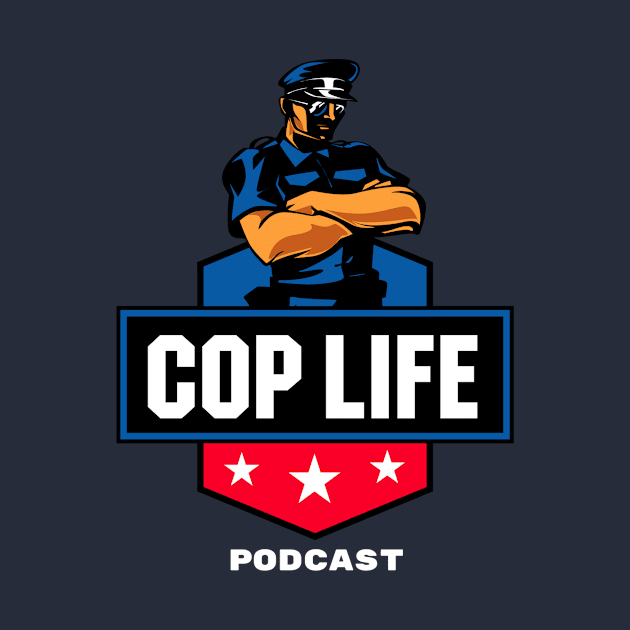 Podcast Logo White Lettering by CopLife