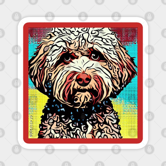 Poodle Cross Pop Art Magnet by Sketchy