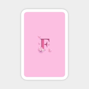 F Letter Personalized, Pink Minimal Cute Design, Birthday Gift, Christmas Gift, Magnet