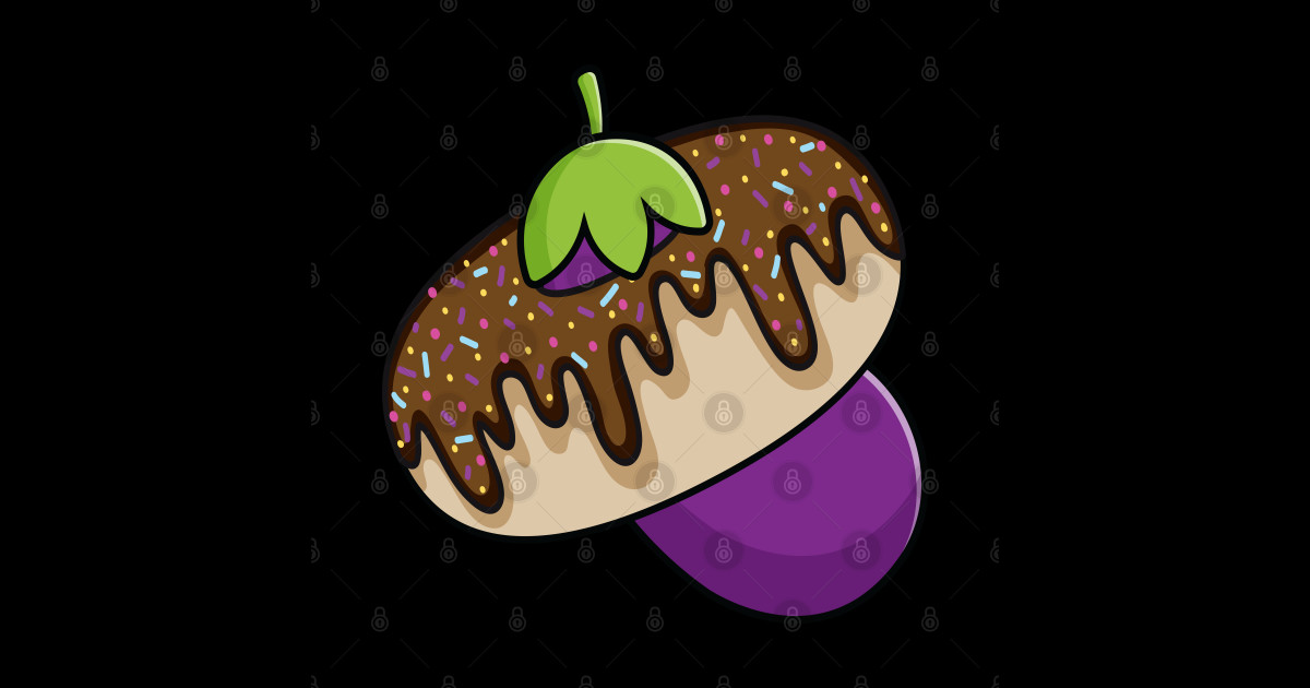 Eggplant Vegetable Inside A Donut Eggplant Donut Sticker Teepublic