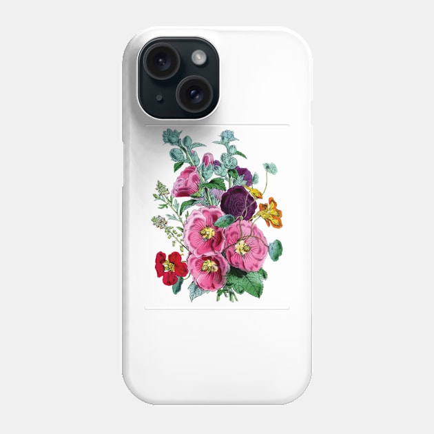 Hollyhocks-Available As Art Prints-Mugs,Cases,Duvets,T Shirts,Stickers,etc Phone Case by born30