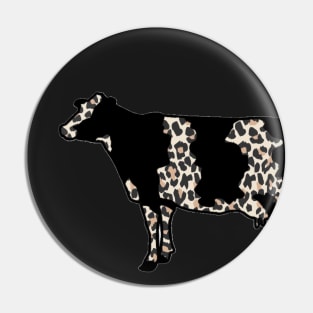 Cheetah Print Dairy Cow Silhouette  - NOT FOR RESALE WITHOUT PERMISSION Pin