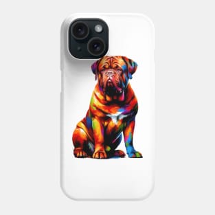 Colorful Dogue de Bordeaux in Splash Art Style Phone Case