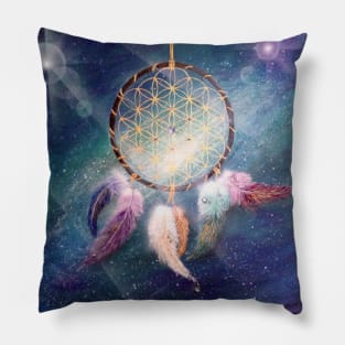 Sacred geometry - dream catcher flower of life Pillow