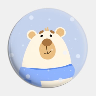 Bear and blue snow Pin