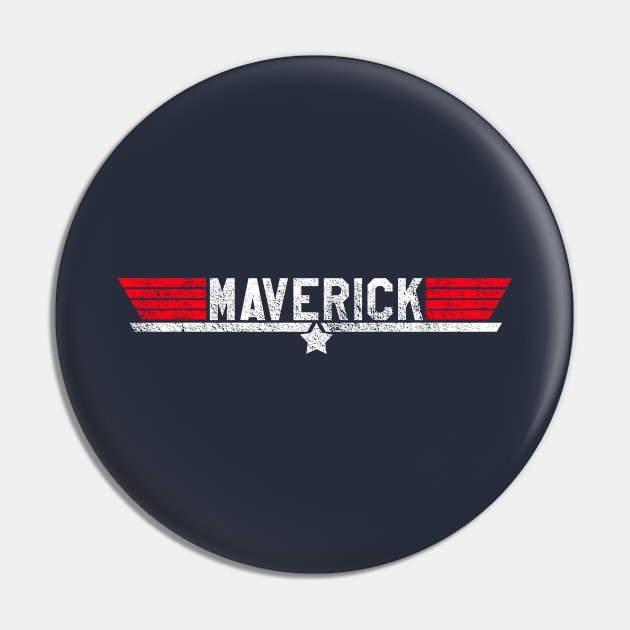 Maverick from TOP GUN, distressed Pin by hauntedjack