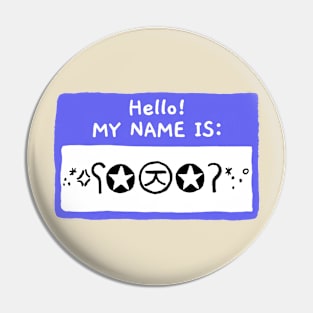 Hello! My Name Is Starry Eyed Bear Kaomoji Pin