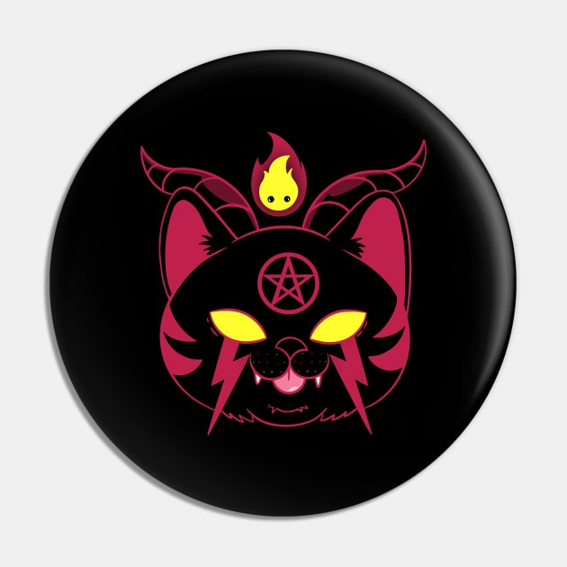 Demon Cat Pin by Artthree Studio