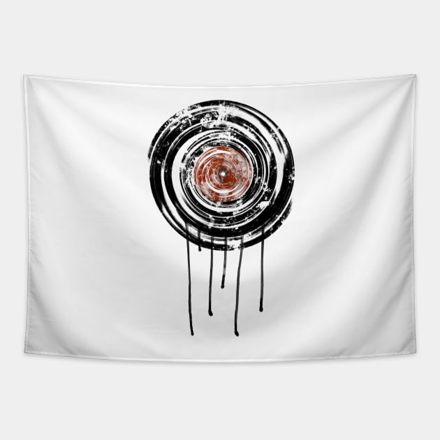 Vinyl Record Watercolor Melting Drips Tapestry by ddtk