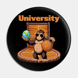 University Jungle Baller: World Play Basketball Graphic Pin