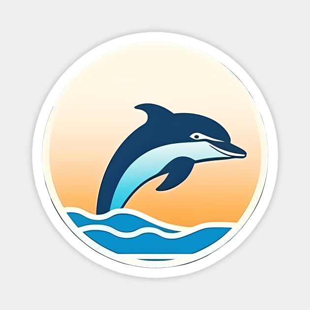 Minimal Dolphin Art, Love Dolphins Magnet by logiamerch