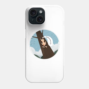 cute scaredy cat illustration Phone Case