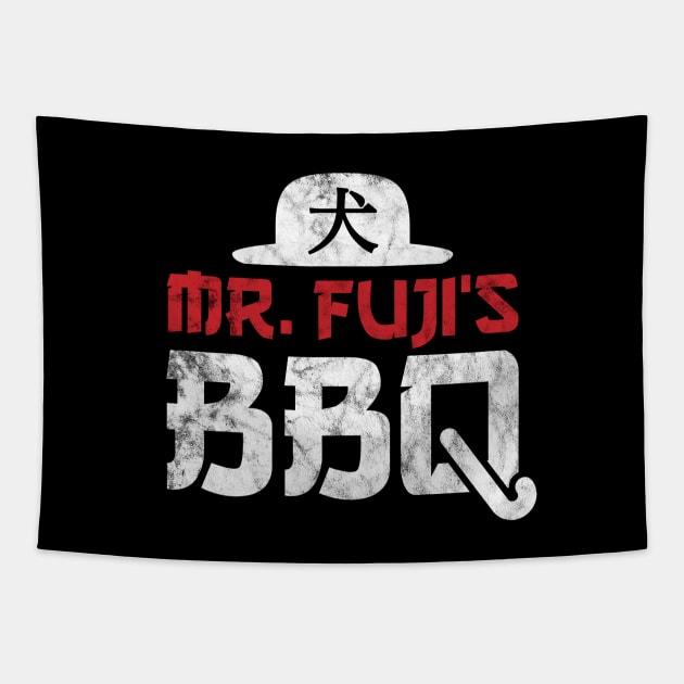 Mr. Fuji BBQ Tapestry by Mark Out Market