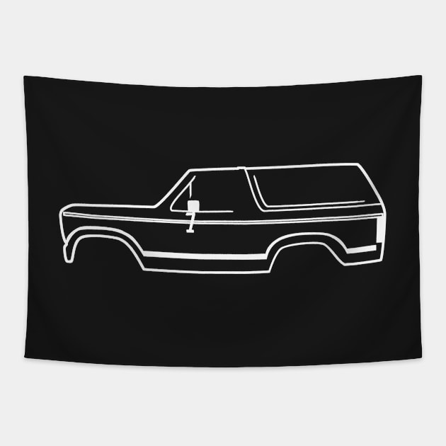 1980-1986 Ford Bronco White Side No Logo Tapestry by The OBS Apparel