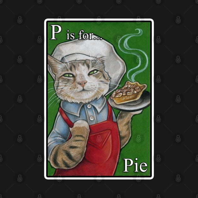 P is for Pie - White Outlined Version by Nat Ewert Art