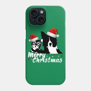 Merry Christmas Pet Lovers with Santa Claus Hat Phone Case