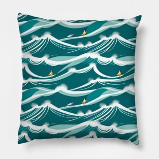 Minimalist Wave and Surf Pillow