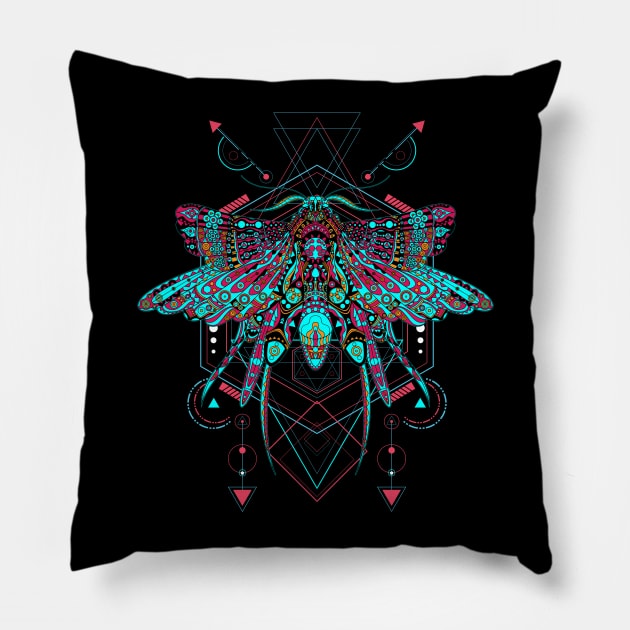 The Insect sacred geometry Pillow by secondsyndicate