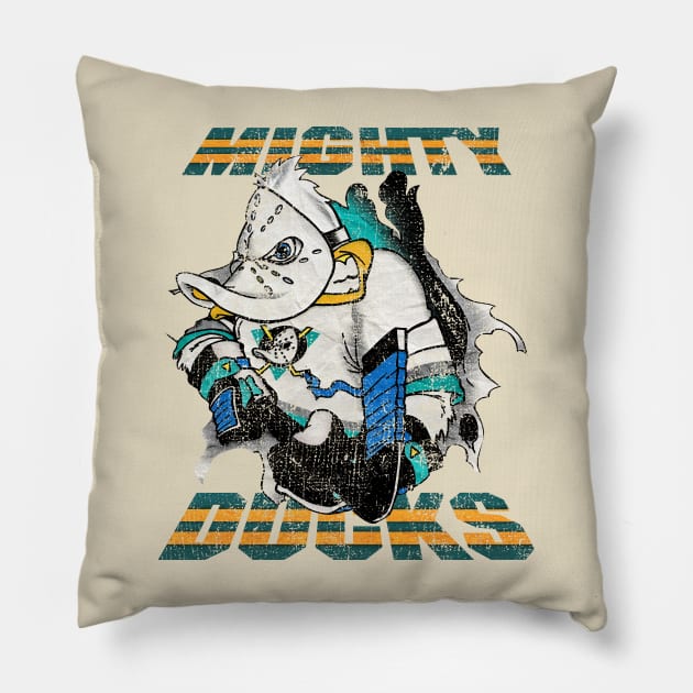 RETRO MIGHTY DUCKS FIGHTERS Pillow by wesgemblung