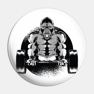 sports gorilla workout gym sticker and t-shirt Pin