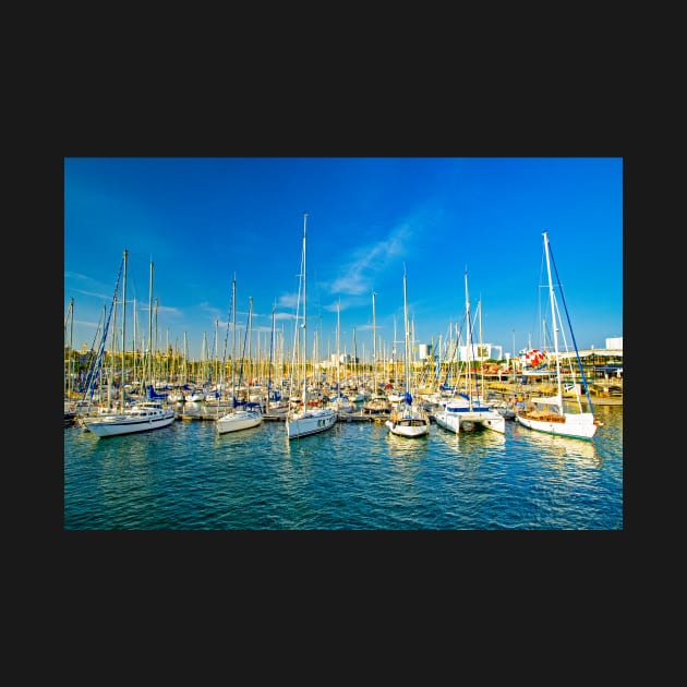 Sailing Boats Berthed, Barcelona by BrianPShaw