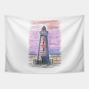 Lighthouse in oil pastel Tapestry