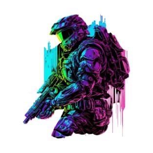 Halo Master Chief Neon - Original Artwork T-Shirt