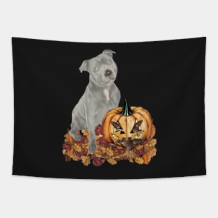 Staffordshire Bull Terrier Halloween Scene Tapestry