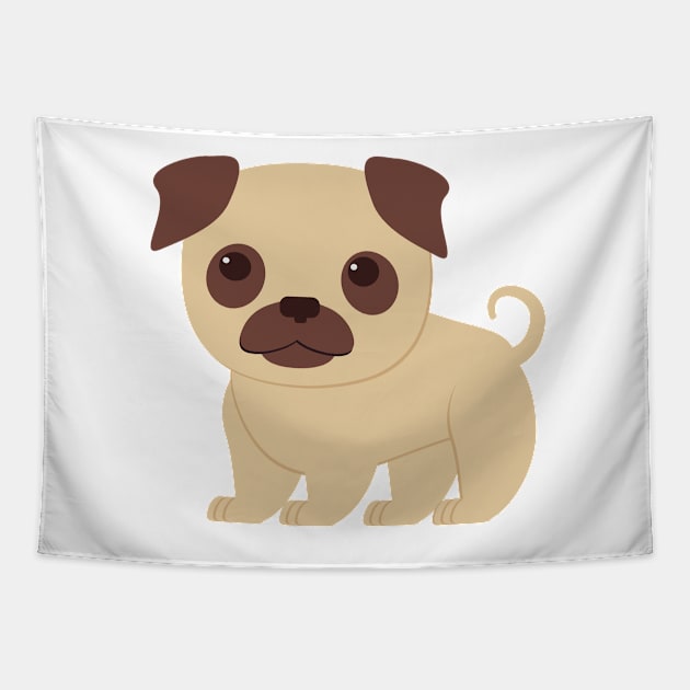 Pug cute dog puppy dog ​​owner Tapestry by IDesign23