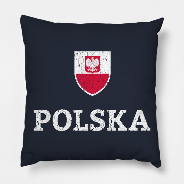 Vintage Poland Polish Football Soccer Pillow by vladocar