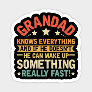 Grandad Knows Everything , Funny Grandpa Tee Father's Day Magnet