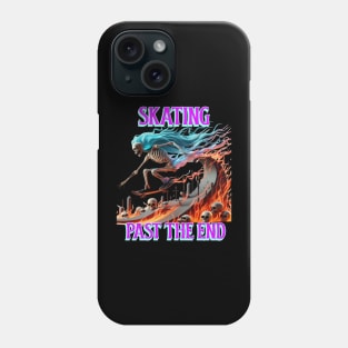 Fiery Skating Skeleton A Death-Defying Ride Phone Case