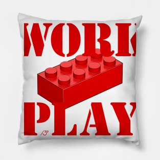 Work Play Brick - Red Pillow