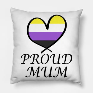 Proud Mum LGBT Gay Pride Month Nonbinary Flag Pillow